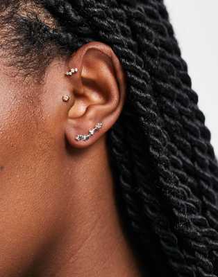 Pieces - Ohrstecker aus plattiertem Sterlingsilber mit sternförmigem Design