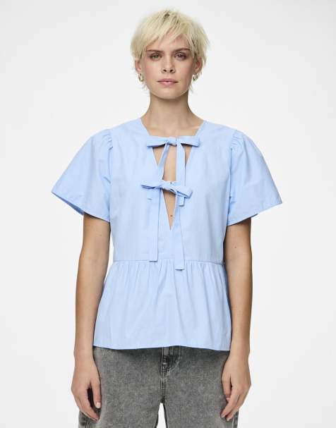 Pieces - Omkeerbare top in blauw - view 1