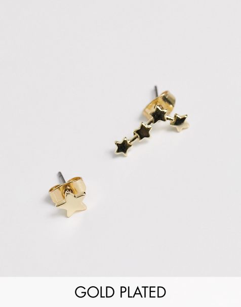 PIECES - Orecchini a bottone con costellazione di stelle placcati in oro 18K - view 1