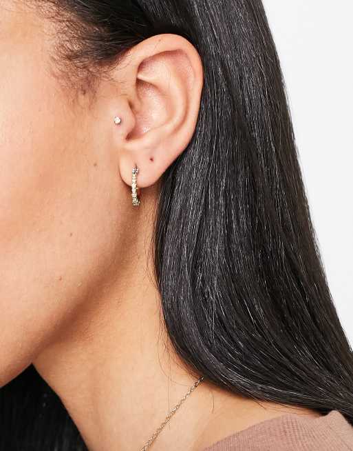 Pieces - Orecchini a cerchio sottili smussati color oro