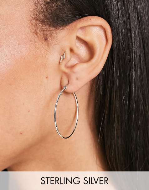 Pieces - Orecchini grandi placcati in argento sterling - view 1
