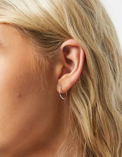 Pieces - Orecchini piccoli a cerchio in argento sterling placcato 18 carati