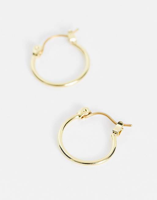 Pieces - Orecchini piccoli a cerchio placcati oro 18 carati, 4 di 4