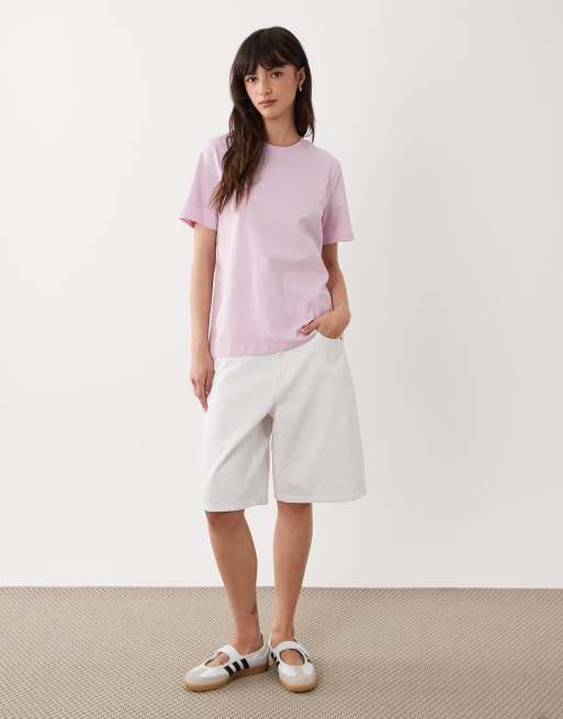 PIECES - Orkidefarvet firkantet T-shirt , 2 af 4