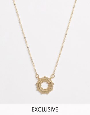 Pieces  Guldfärgat, snirklat halsband Guld