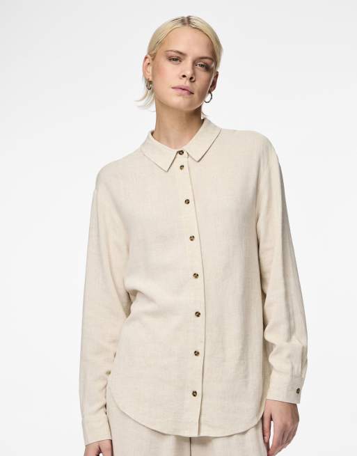 Pieces - Overhemd in beige