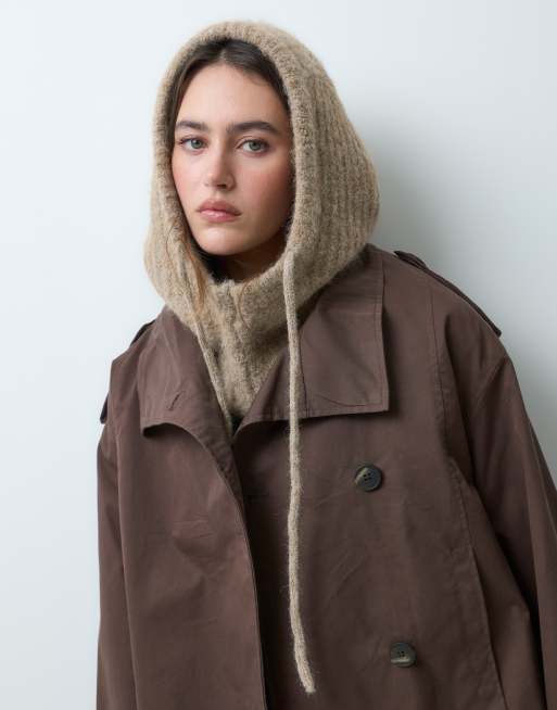 Pieces oversize balaklava-halsvärmare i beige melerad, 5 av 5