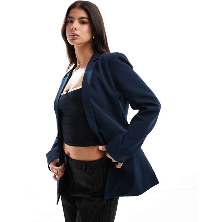 Pieces – Oversize-Blazer in Marineblau | ASOS