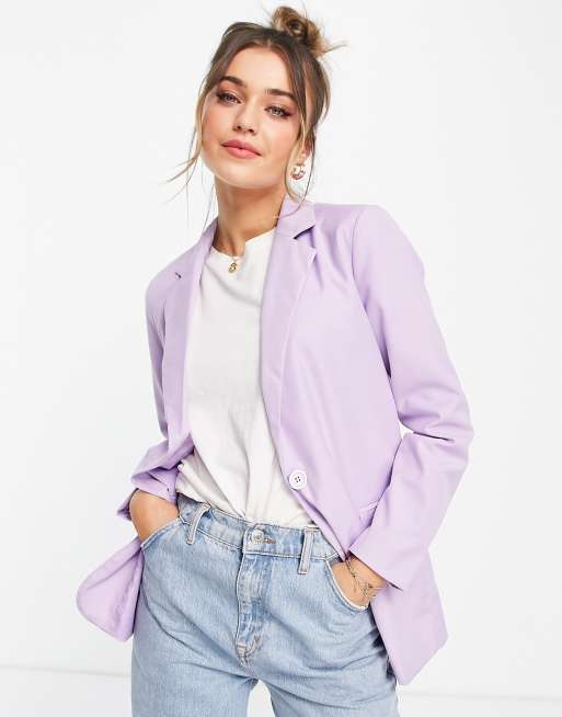 Pieces oversized blazer co-ord in lilac