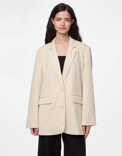 Pieces Oversized blazer in sandshell - view 1