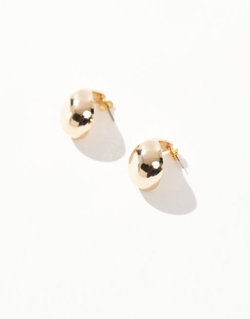 Pieces oversized chunky droplet earrings in gold, 4 of 4