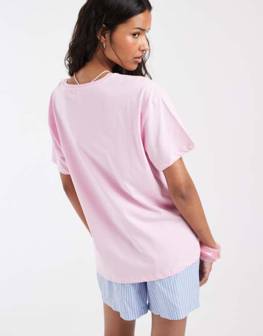Pieces oversized fruit graphic t-shirt in pale pink, 4 of 4