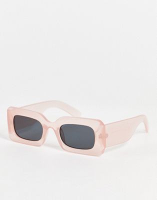 Pieces oversized square clear frames in pink