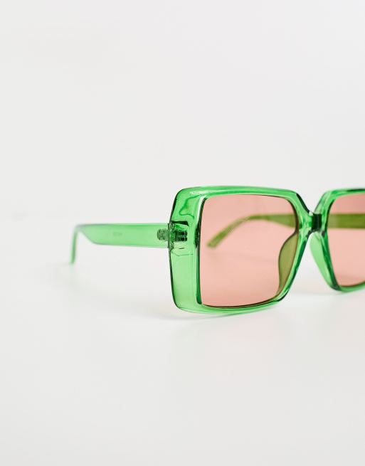 Green oversized clearance sunglasses