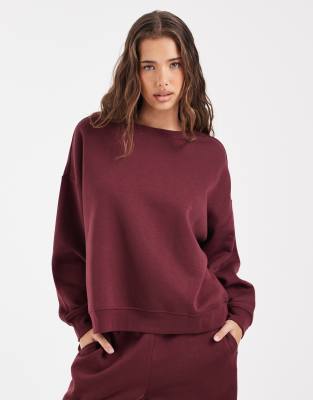 Pieces Oversized Sweatshirt Co-ord In Red