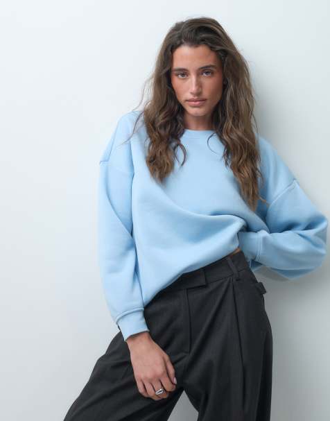 Pieces oversized sweatshirt i lyseblå - view 1