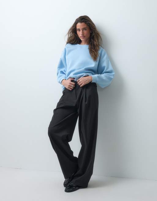Pieces oversized sweatshirt i lyseblå, 3 af 4