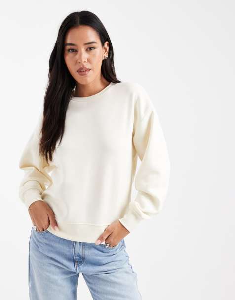 Pieces oversized sweatshirt in off white - view 1