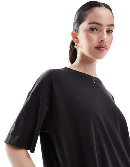 Pieces oversized T-shirt in washed black, 4 of 4