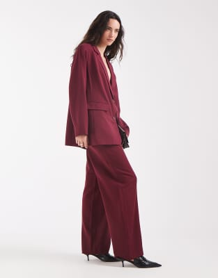 Pieces Oversized Tailored Blazer Co-ord In Red