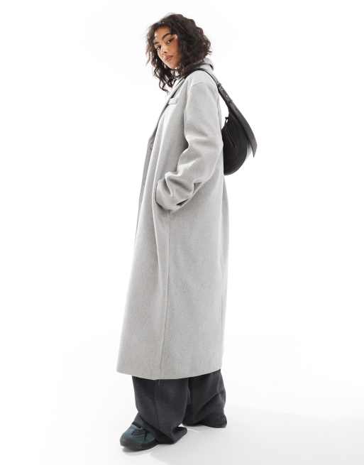 THEREDTHREAD S maxi tailored coat グレー Bershka tailored coat in grey | ASOS