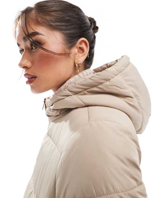 Beige padded coat womens online