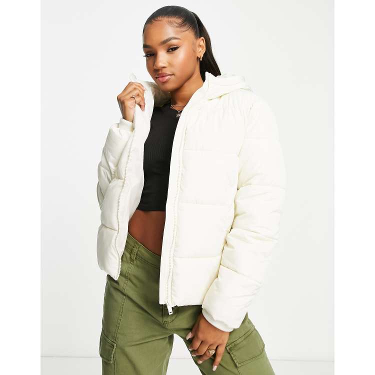 FOREVER 21 White Puffer Coats & Jackets