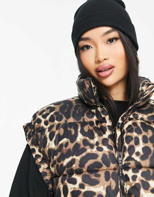 Leopard print hot sale puffer vest