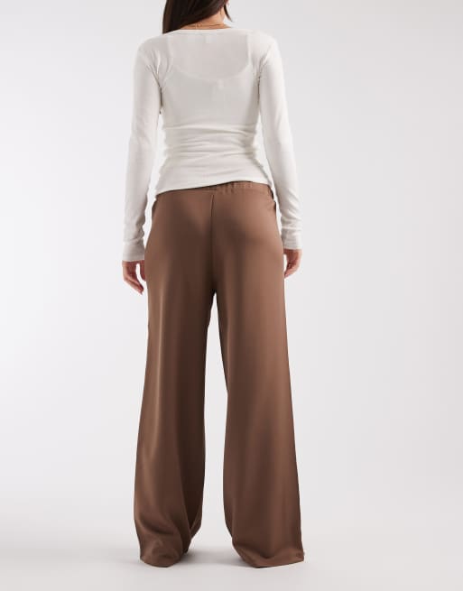Pieces - Pantalon ample à bandes latérales - Marron, 5 de 5