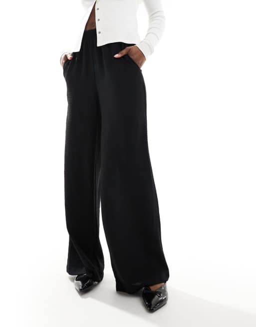 Pieces - Pantalon ample à taille élastique - Noir, 2 de 5