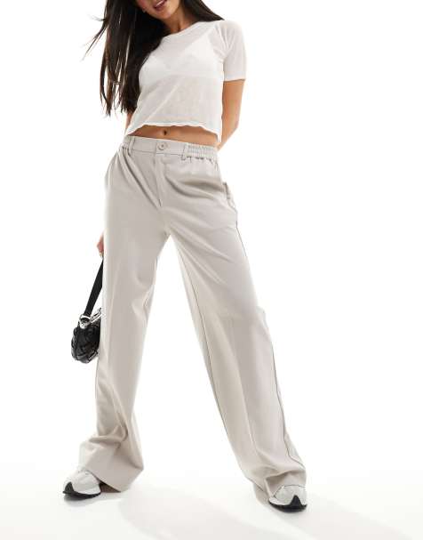 Pieces - Pantalon ample ajusté - Gris clair - view 1