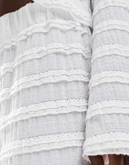 Pieces - Pantalon ample d'ensemble texturé - Blanc, 5 de 5