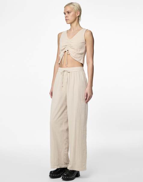 Pieces - Pantalon ample - Gris argenté - view 1