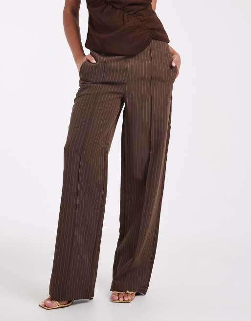 Pieces pantalon de costume coordonné à rayures fines chocolat, 2 de 5