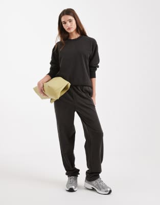 Pantalon de jogging d'ensemble droit - Noir délavé XS
