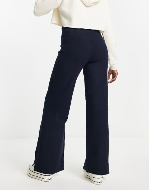 Pieces - Pantalon d'ensemble évasé en maille - Bleu marine, 2 de 4