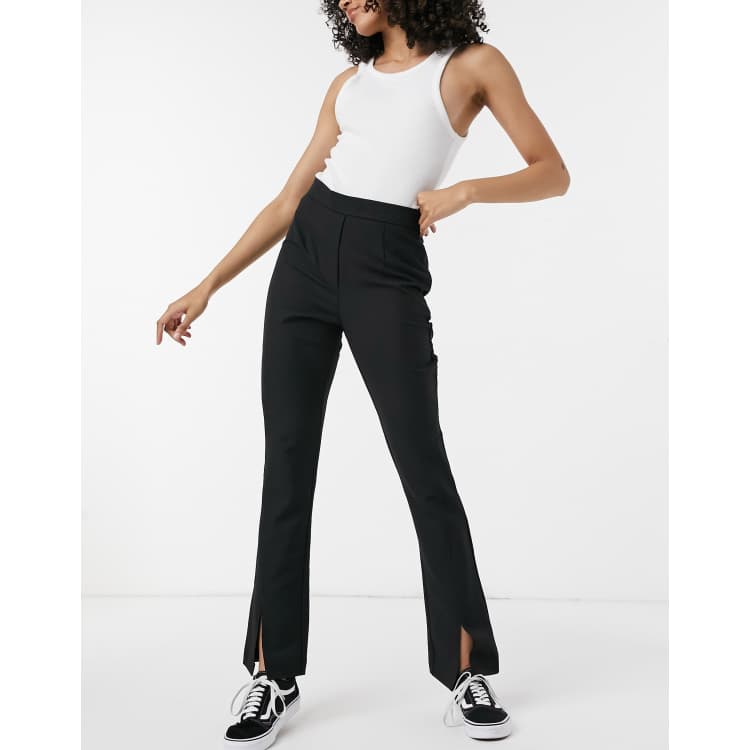 Pieces Pantalon fendu sur le devant Noir