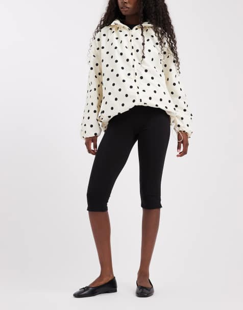 Pieces - pantalones capri de punto en negro - view 1