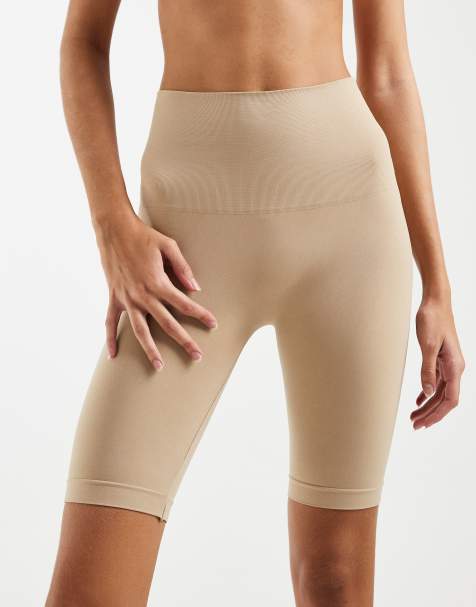 Pieces - Pantalones cortos beis moldeadores largos sin costuras - view 1