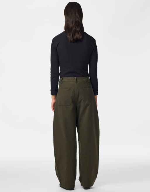 Pieces - Pantalones verde pino 1, 2 de 6