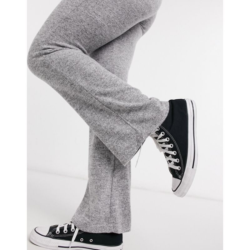 Coordinati Donna Pieces - Pantaloni a zampa in maglia grigi in coordinato