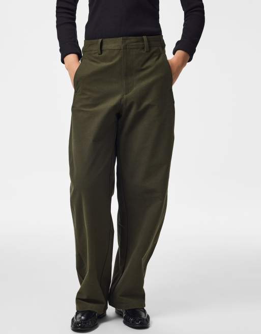 Pieces - Pantaloni color bosco notte, 1 di 6
