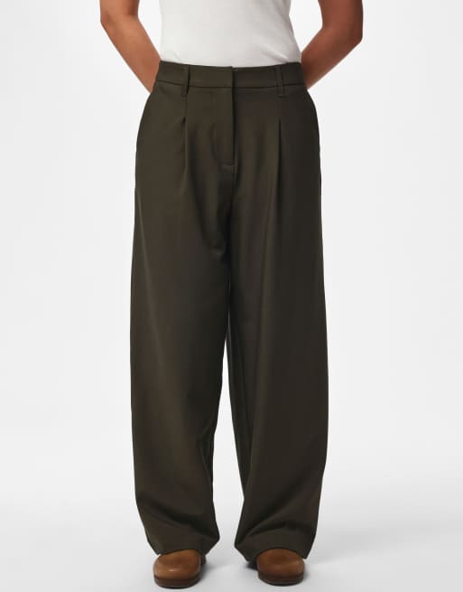Pieces - Pantaloni color bosco notte, 1 di 6