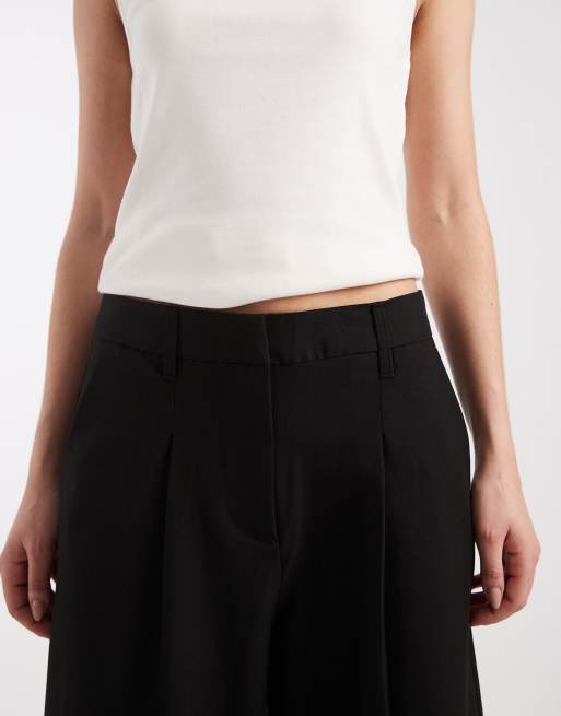 Pieces - Pantaloni sartoriali bombati a vita media neri, 3 di 5