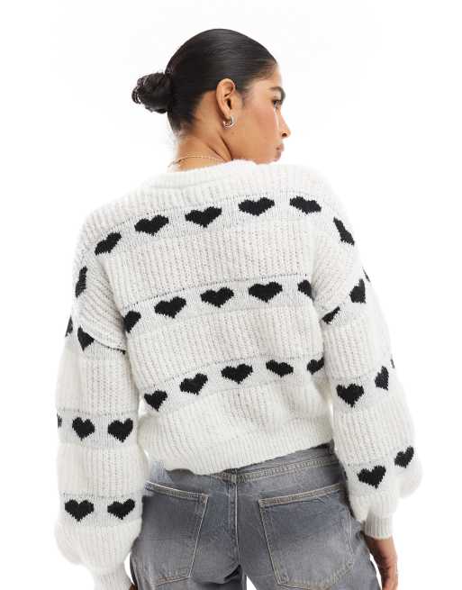 トップス andmary Heart loose knit white mdl_5_3342b813-4146-4de2-ba88-