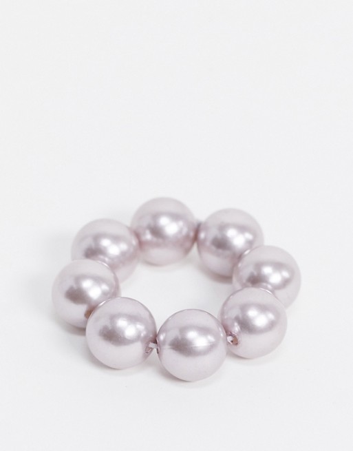 Pieces pearl hair tie in lilac