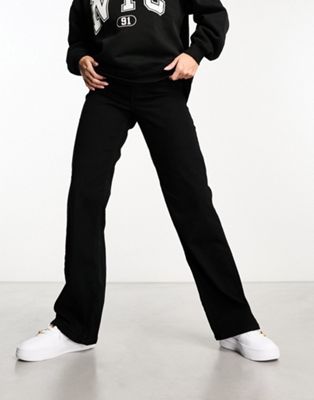 Peggy high waisted wide leg jeans in black