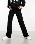 [Pieces] Pieces Peggy high waisted wide leg jeans in black XS L32 Black