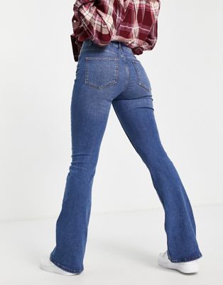 Jeans Pieces - Peggy - Jean évasé à taille haute - Bleu moyen délavé