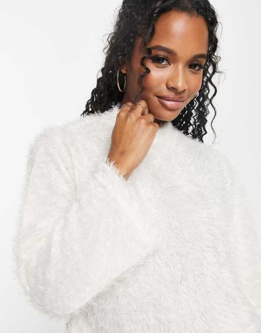 Ladies white outlet fluffy jumpers